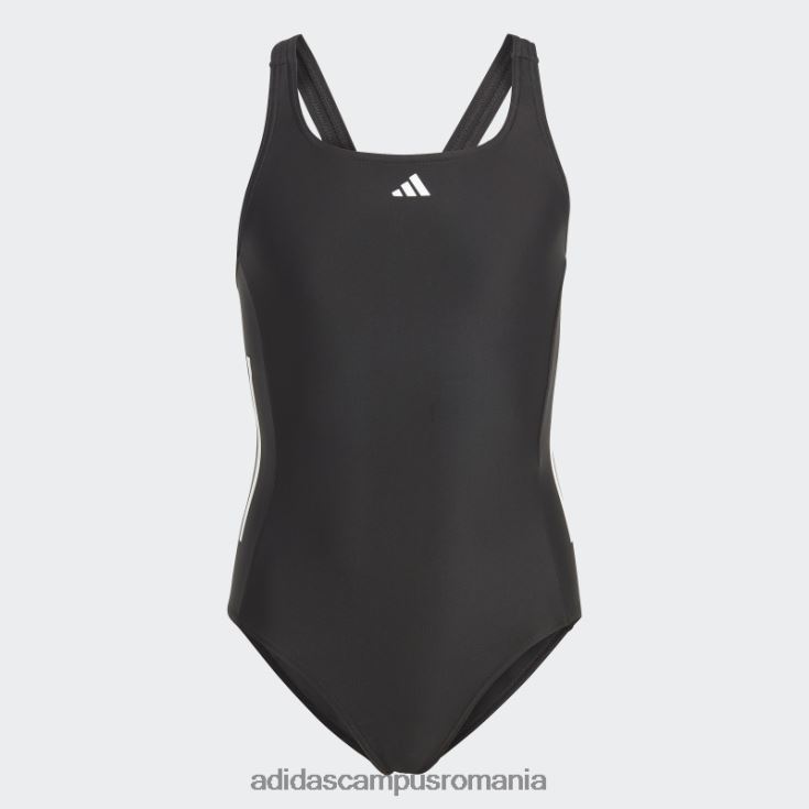 adidas campus romania Costum de baie negru cu 3 dungi copii alb negru J266N219192