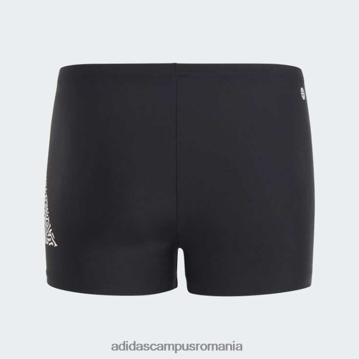 adidas campus romania boxeri negri de înot cu logo cu 3 bare copii alb negru J266N218509