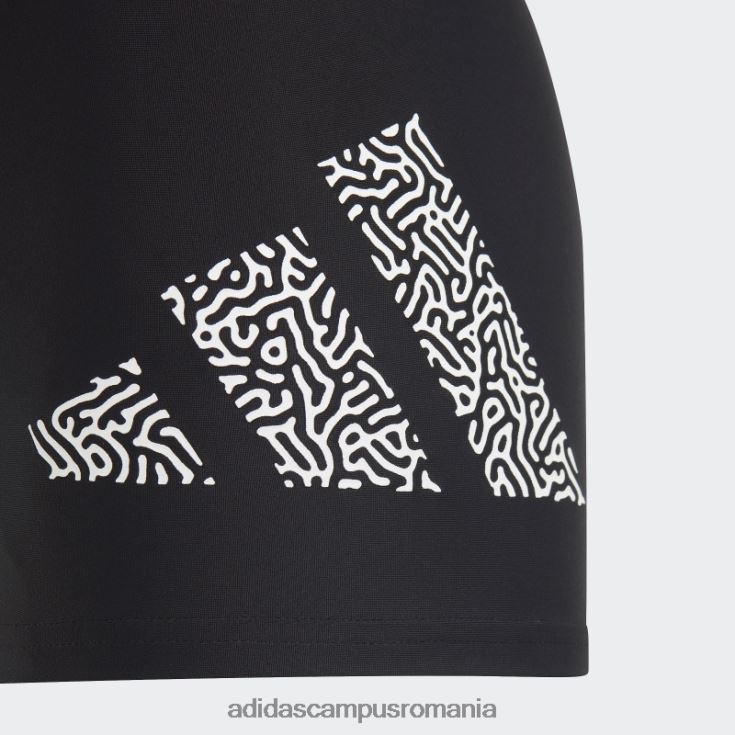 adidas campus romania boxeri negri de înot cu logo cu 3 bare copii alb negru J266N218509