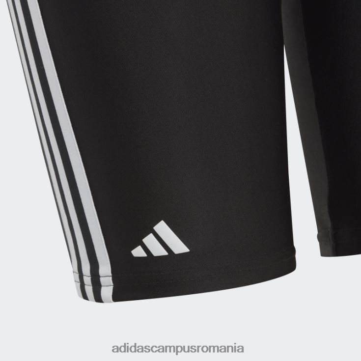 adidas campus romania jammer de înot clasic negru cu 3 dungi copii alb negru J266N218419