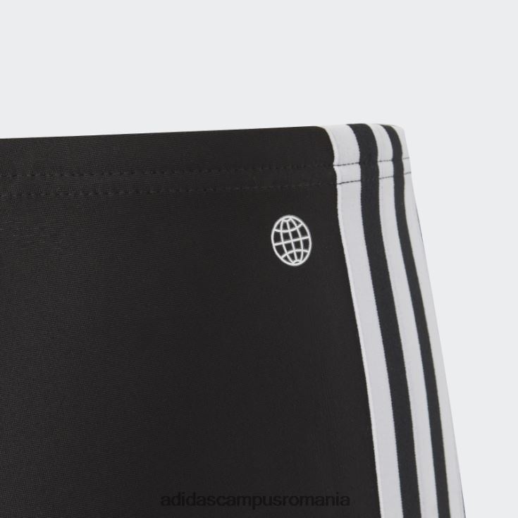 adidas campus romania jammer de înot clasic negru cu 3 dungi copii alb negru J266N218419