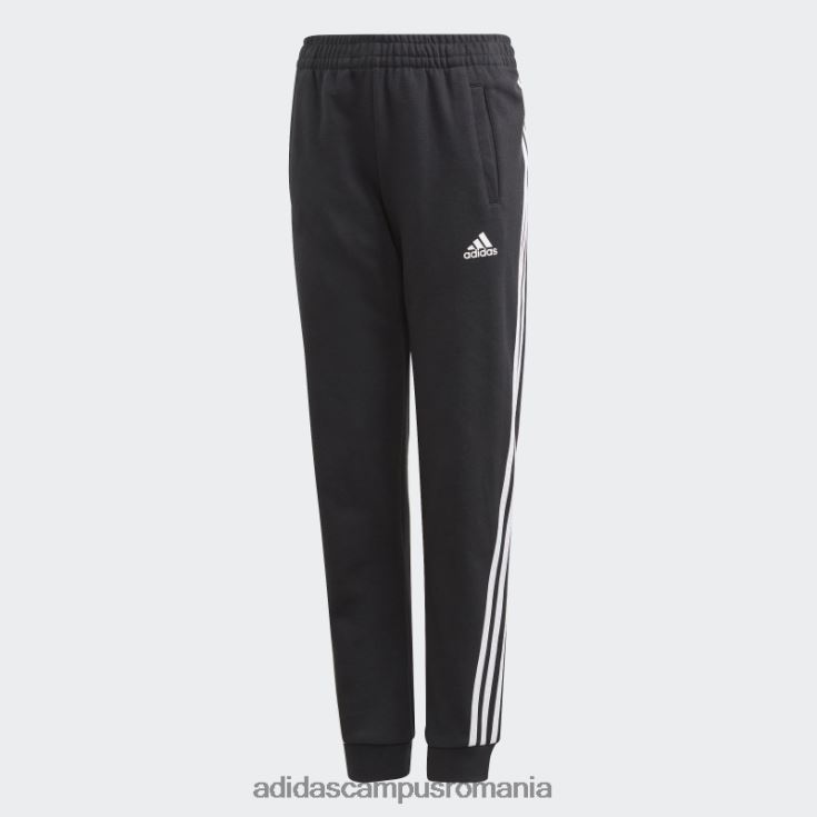 adidas campus romania Pantaloni conici cu 3 dungi negri adidas copii alb negru J266N212168