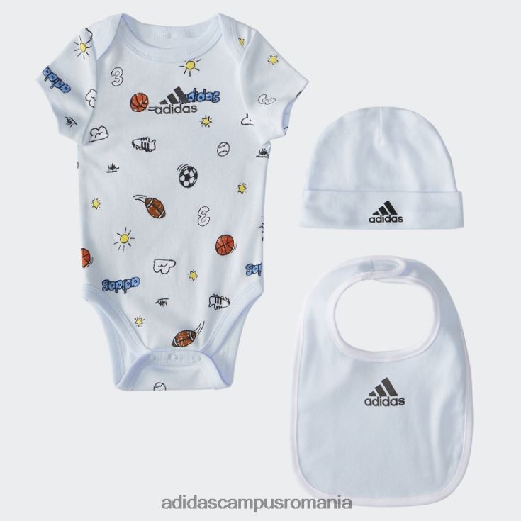 adidas campus romania Set cutie de body cu nuanță de cer copii nuanță de cer J266N212155