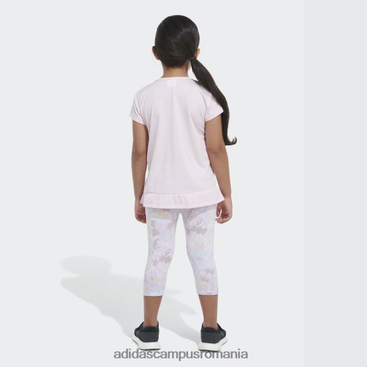 adidas campus romania Tricou roz mélange și set capri cu imprimeu peste tot copii roz J266N212082