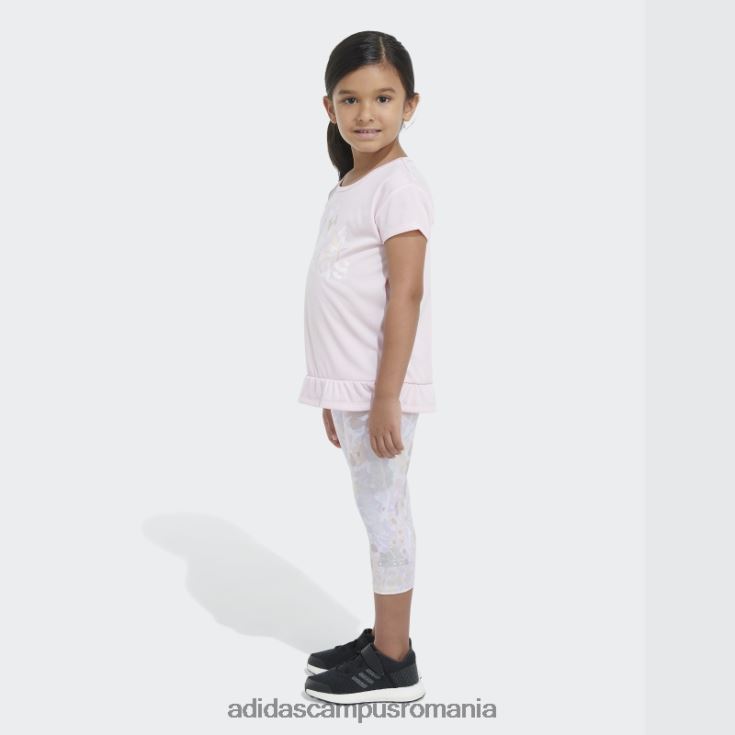 adidas campus romania Tricou roz mélange și set capri cu imprimeu peste tot copii roz J266N212082