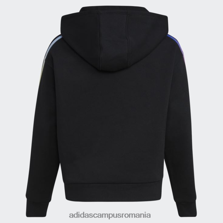 adidas campus romania hanorac negru multicolor cu 3 dungi fleece copii negru J266N212179
