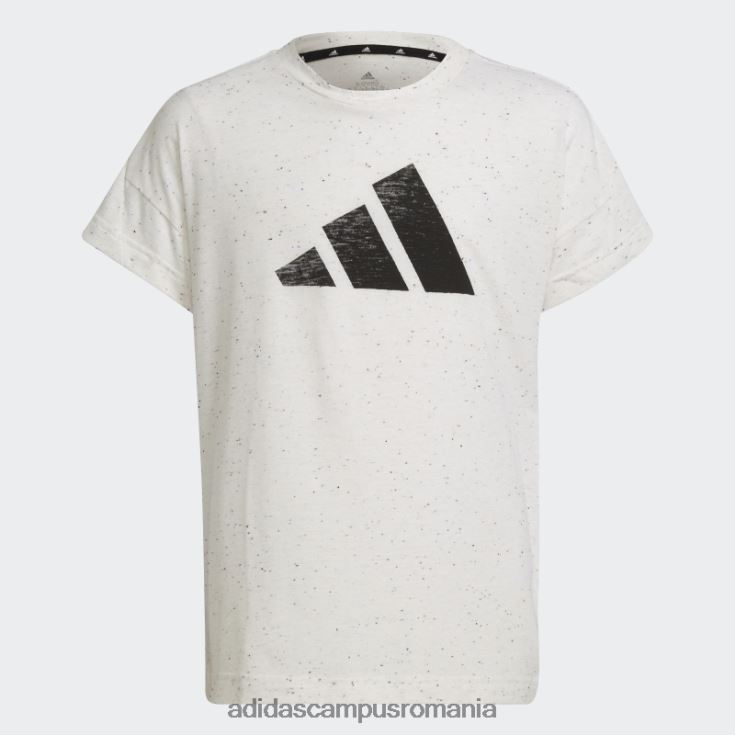 adidas campus romania icoane viitoare 3 dungi tricou liber din bumbac alb melange copii alb melange/negru J266N212163