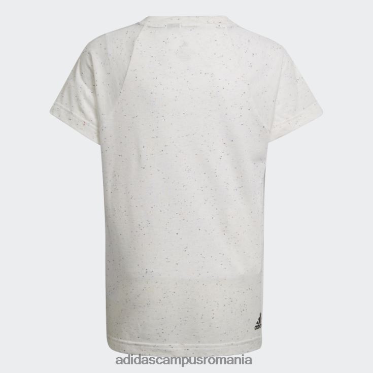 adidas campus romania icoane viitoare 3 dungi tricou liber din bumbac alb melange copii alb melange/negru J266N212163