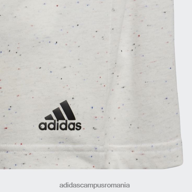 adidas campus romania icoane viitoare 3 dungi tricou liber din bumbac alb melange copii alb melange/negru J266N212163