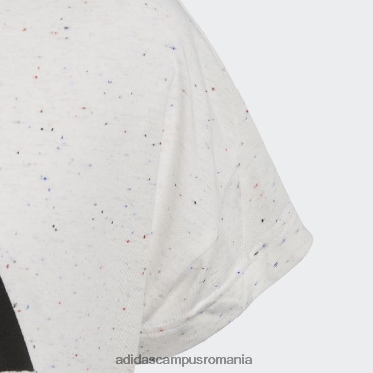adidas campus romania icoane viitoare 3 dungi tricou liber din bumbac alb melange copii alb melange/negru J266N212163