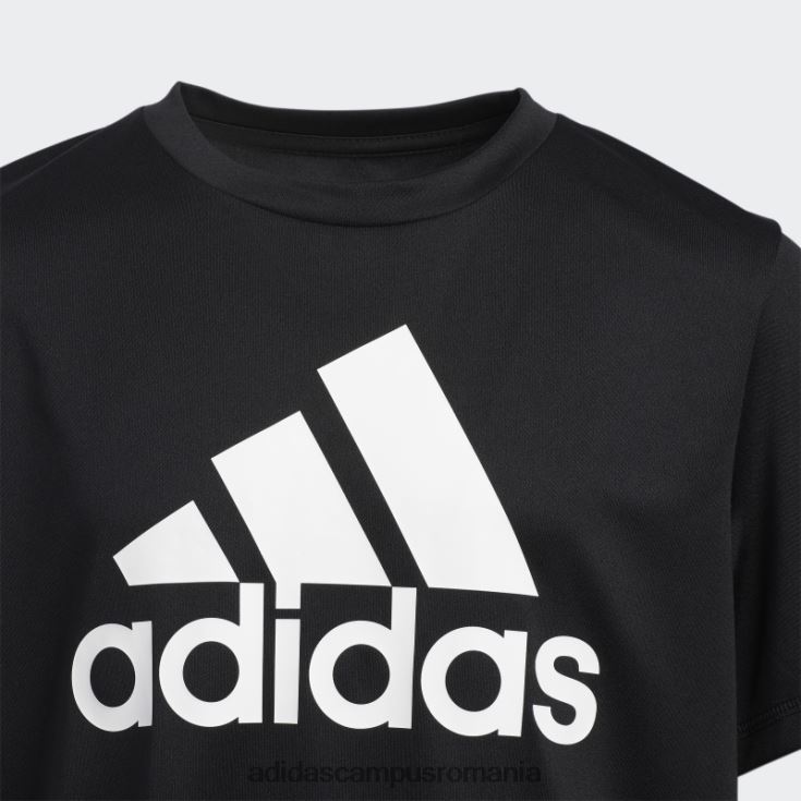 adidas campus romania insigna neagră Climalite a tricouului sport copii negru J266N211819