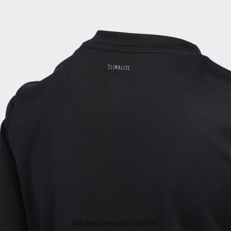 adidas campus romania insigna neagră Climalite a tricouului sport copii negru J266N211819