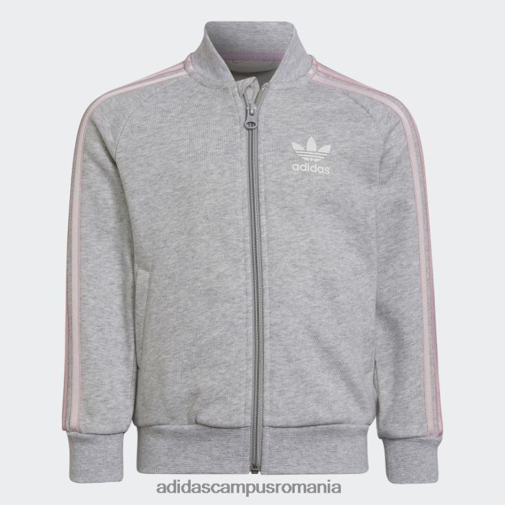 adidas campus romania Trening gri-deschis, negru, cu 3 dungi copii gri-deschis erica/alb J266N23490