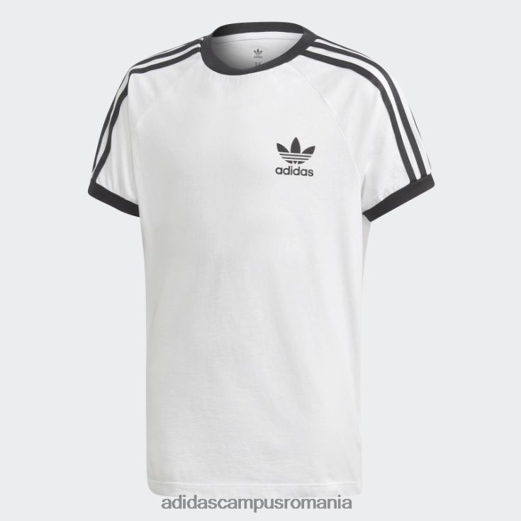 adidas campus romania Tricou alb cu 3 dungi copii alb negru J266N212008