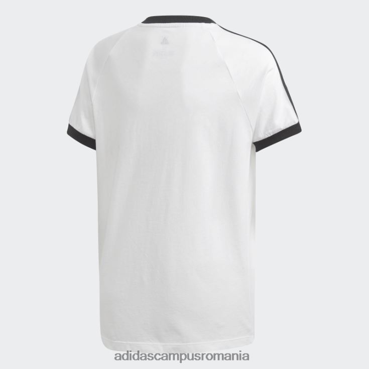 adidas campus romania Tricou alb cu 3 dungi copii alb negru J266N212008