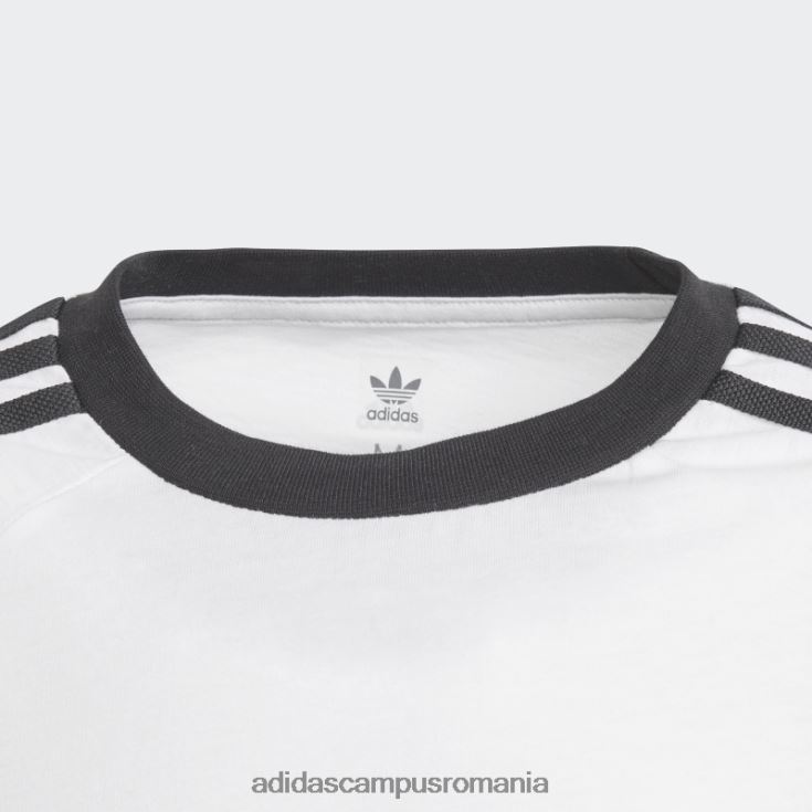 adidas campus romania Tricou alb cu 3 dungi copii alb negru J266N212008