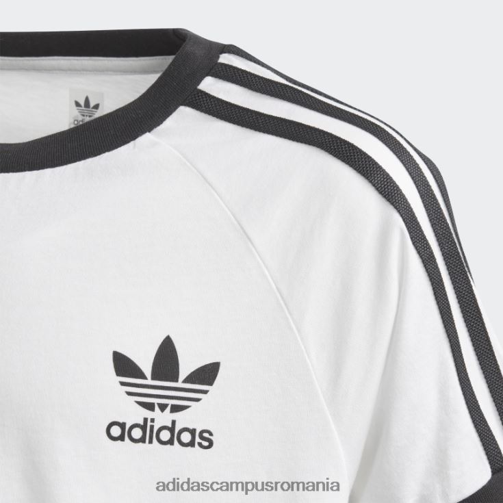 adidas campus romania Tricou alb cu 3 dungi copii alb negru J266N212008