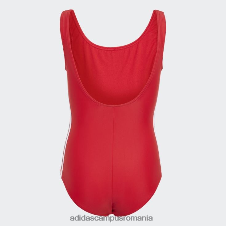 adidas campus romania costum de baie scarlet originals adicolor cu 3 dungi copii stacojiu/alb J266N219211