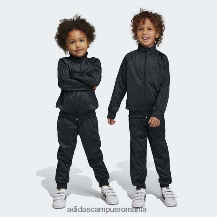 adidas campus romania costum de sport cu imprimeu monogram carbon copii carbon/negru J266N211876