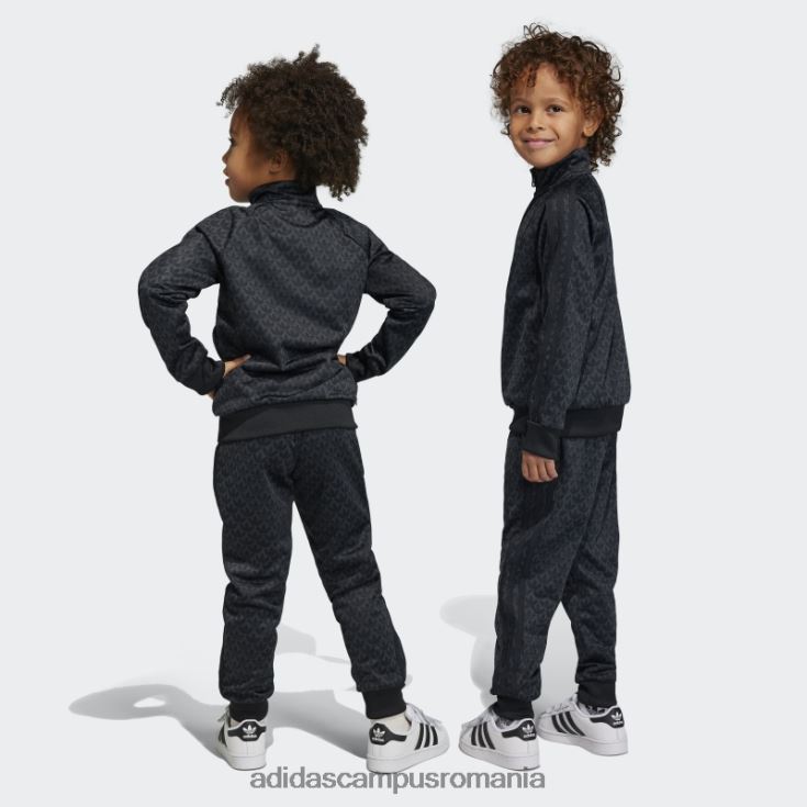 adidas campus romania costum de sport cu imprimeu monogram carbon copii carbon/negru J266N211876