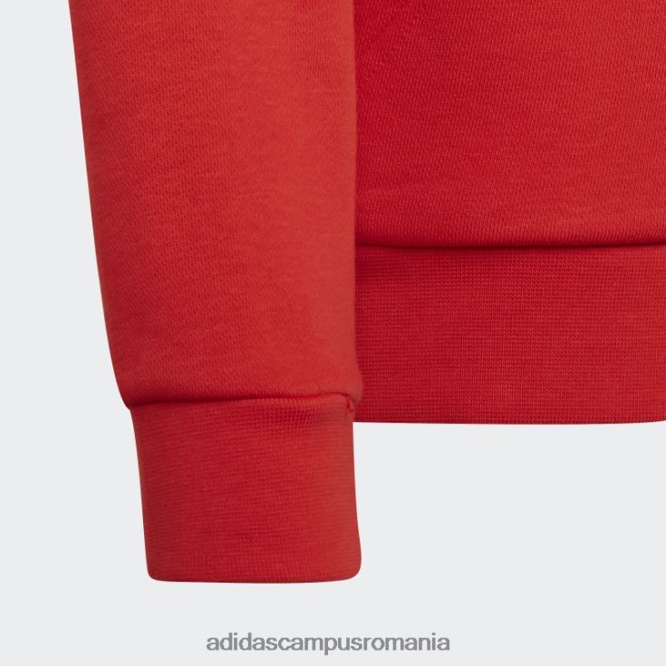 adidas campus romania hanoraș alb trefoil fashion copii rosu alb J266N218853