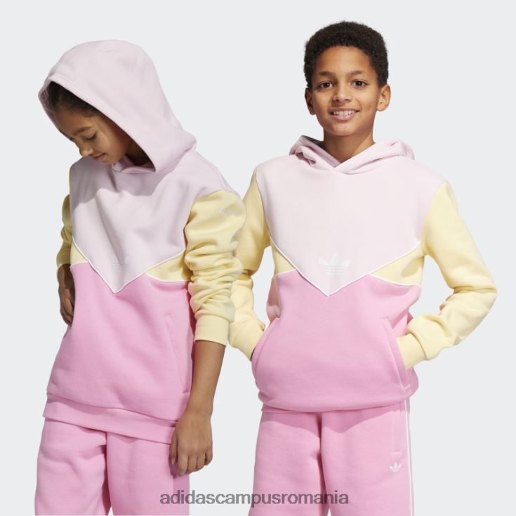 adidas campus romania hanorac adicolor roz copii roz/galben J266N218443