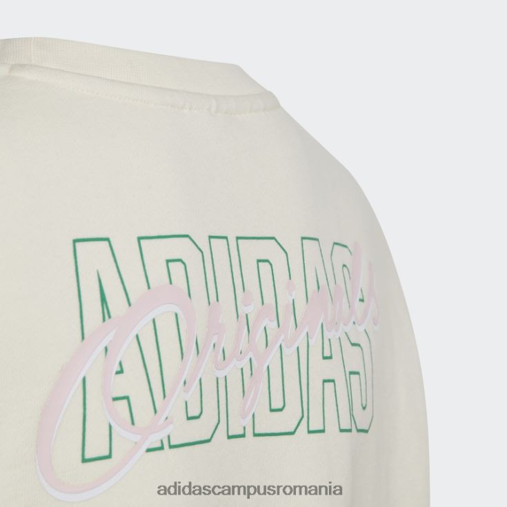 adidas campus romania hanorac alb cu imprimeu grafic crop crew adidas copii alb J266N219287