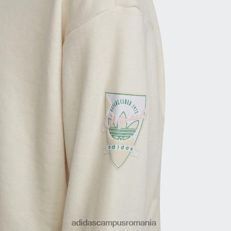 adidas campus romania hanorac alb cu imprimeu grafic crop crew adidas copii alb J266N219287