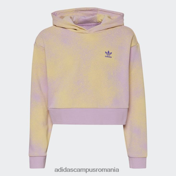 adidas campus romania hanorac crop cu imprimeu grafic liliac copii liliac/galben J266N212167