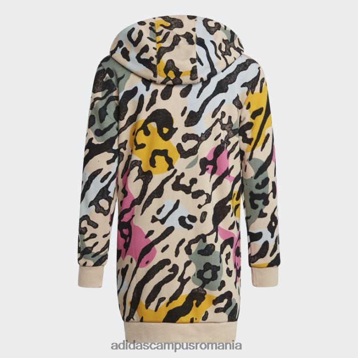 adidas campus romania hanorac cu fermoar alungit cu imprimeu animal nisip copii nisip/multicolor/alb J266N211729