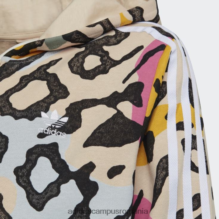 adidas campus romania hanorac cu fermoar alungit cu imprimeu animal nisip copii nisip/multicolor/alb J266N211729