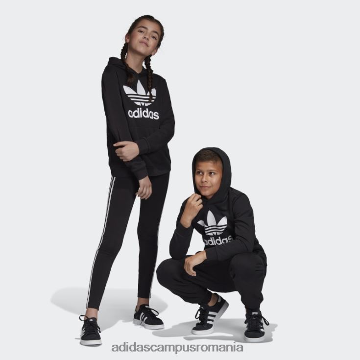 adidas campus romania hanorac trefoil alb copii alb negru J266N211670