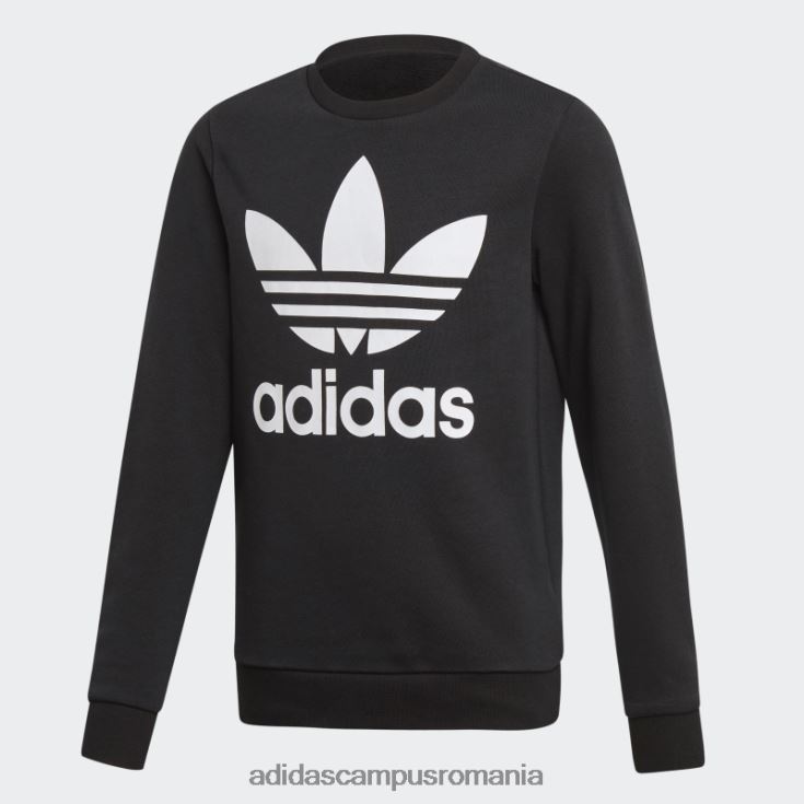 adidas campus romania hanorac trefoil crew alb copii alb negru J266N218662
