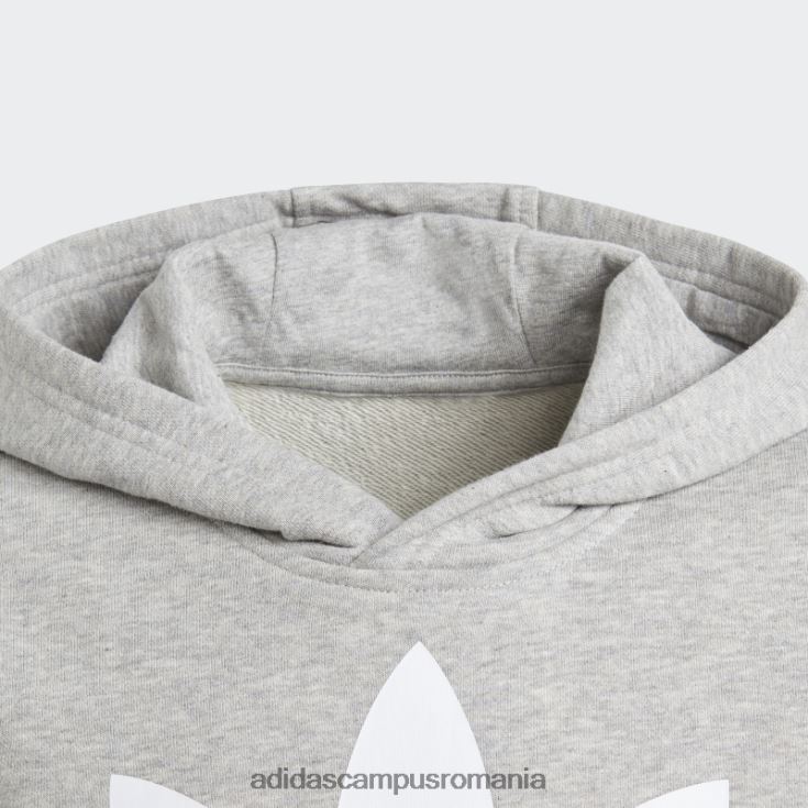adidas campus romania hanorac trefoil gri mediu copii gri mediu/alb J266N218404
