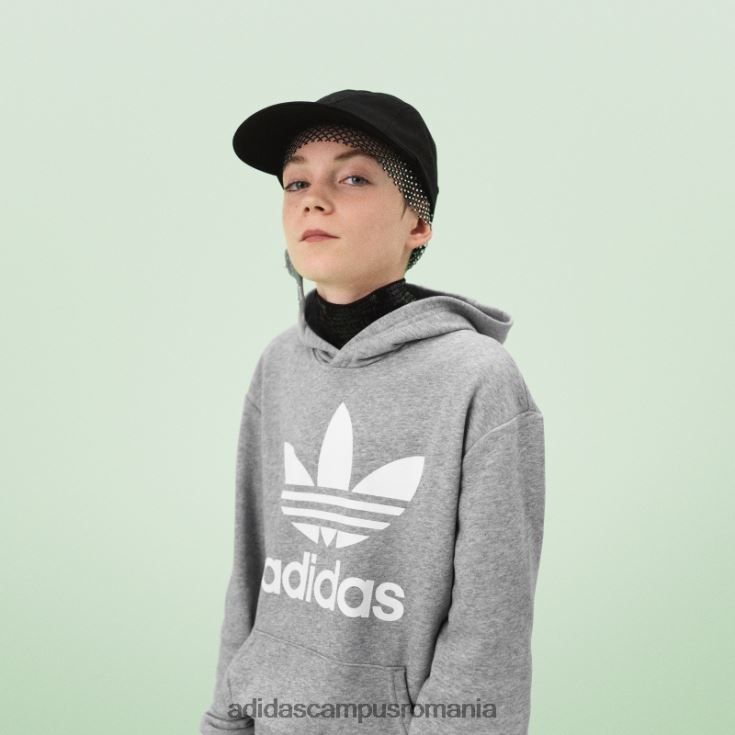 adidas campus romania hanorac trefoil gri mediu copii gri mediu/alb J266N218404