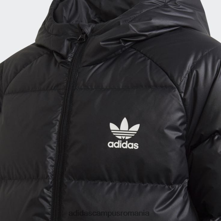 adidas campus romania jacheta adicolor puf alungita neagra copii alb negru J266N211923