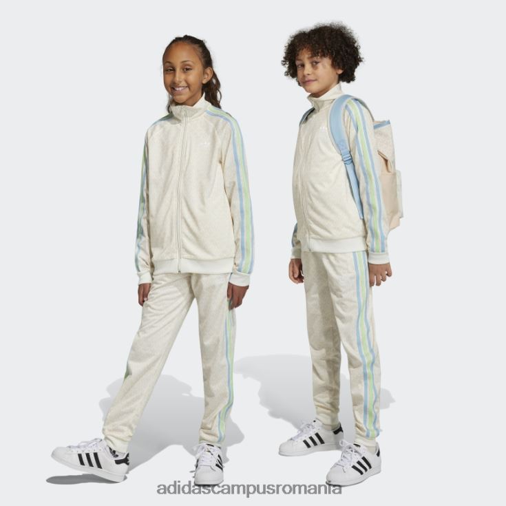 adidas campus romania pantaloni de sport cu imprimeu monogram alb copii nisip alb J266N211852