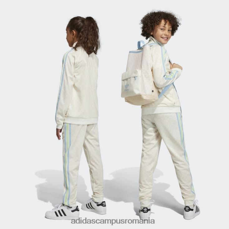 adidas campus romania pantaloni de sport cu imprimeu monogram alb copii nisip alb J266N211852