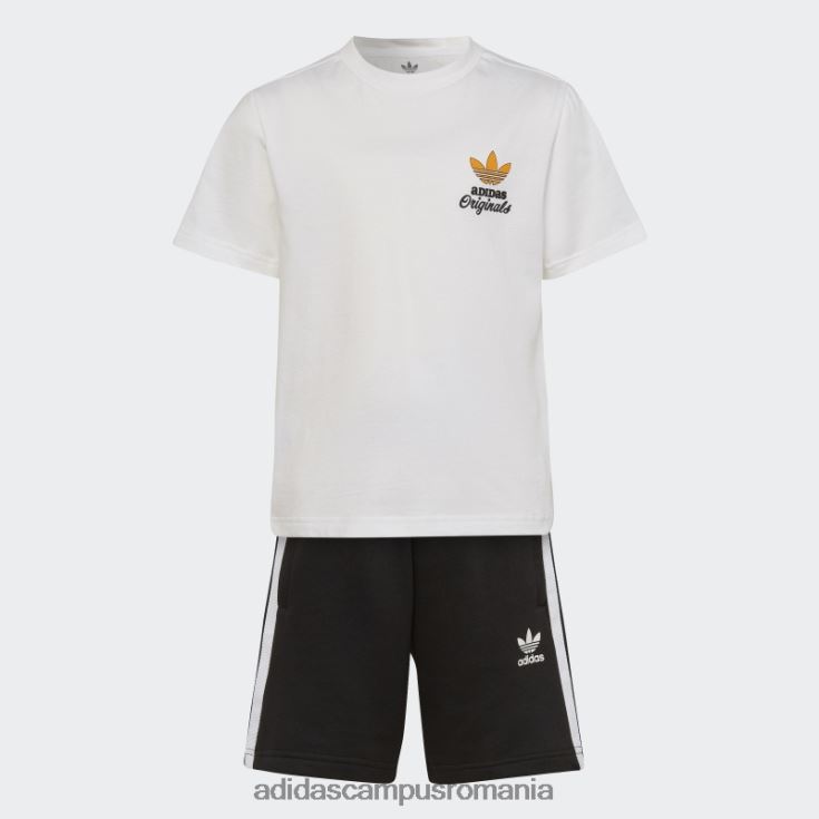 adidas campus romania pantaloni scurți și set de tricou alb copii alb J266N218854