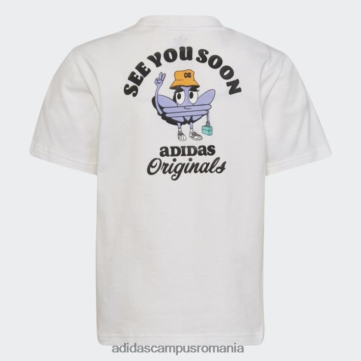adidas campus romania pantaloni scurți și set de tricou alb copii alb J266N218854
