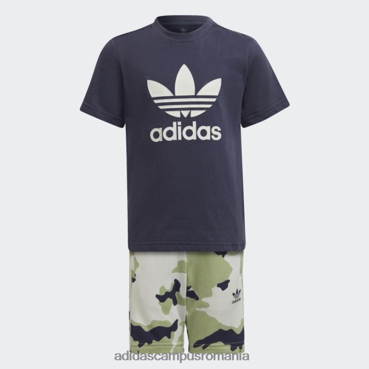 adidas campus romania pantaloni scurți și set de tricou camo bleumarin copii marina J266N218826