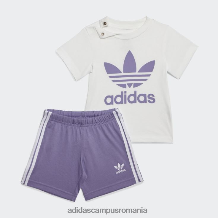 adidas campus romania pantaloni scurți trefoil tee set lila copii liliac J266N211900