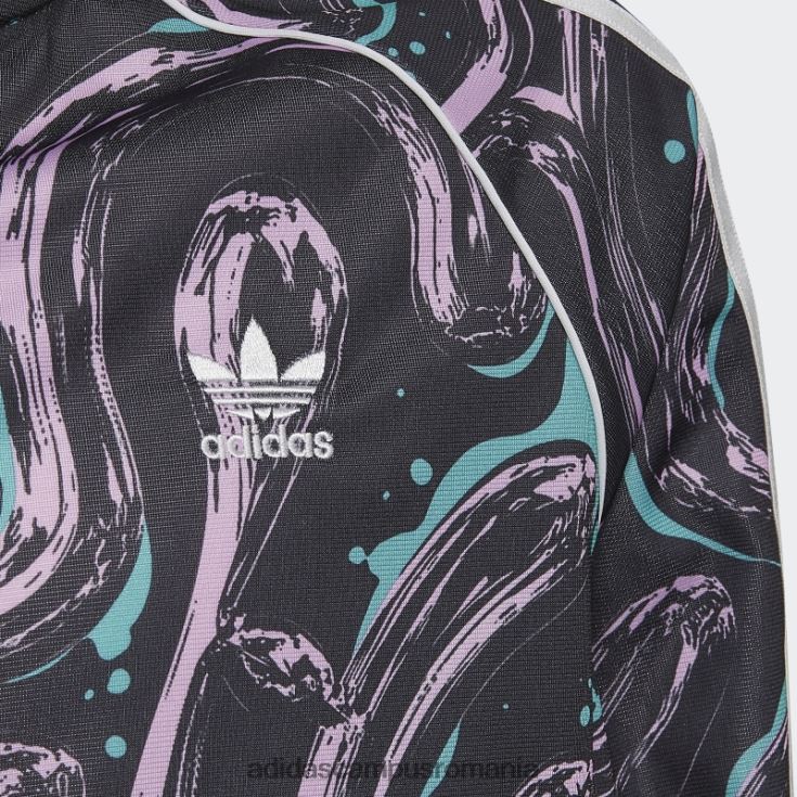 adidas campus romania peste tot cu imprimeu sst track top negru copii papură neagră/liliac/mentă J266N219225