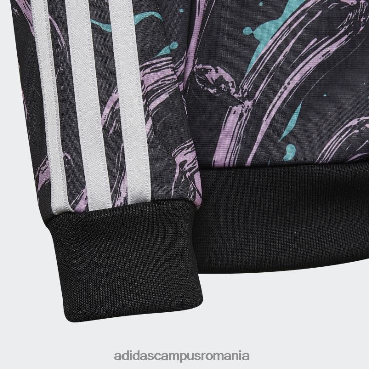 adidas campus romania peste tot cu imprimeu sst track top negru copii papură neagră/liliac/mentă J266N219225