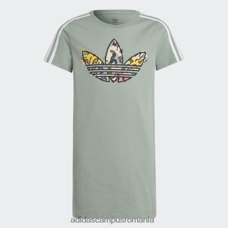 adidas campus romania rochie tricou cu imprimeu animal verde argintiu copii verde argintiu J266N211653