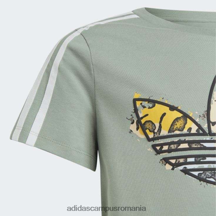 adidas campus romania rochie tricou cu imprimeu animal verde argintiu copii verde argintiu J266N211653