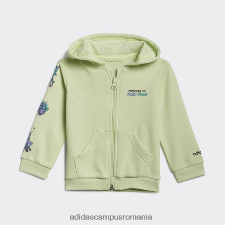 adidas campus romania set de hanorace cu fermoar complet grafic lime copii lămâie verde J266N218935
