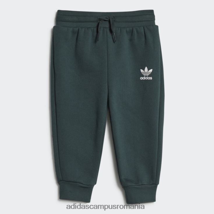 adidas campus romania set de hanorace cu fermoar complet verde mineral copii verde mineral/negru/roz J266N218817