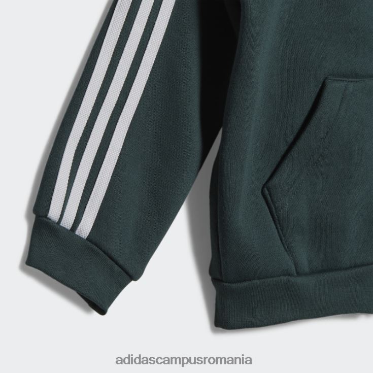 adidas campus romania set de hanorace cu fermoar complet verde mineral copii verde mineral/negru/roz J266N218817