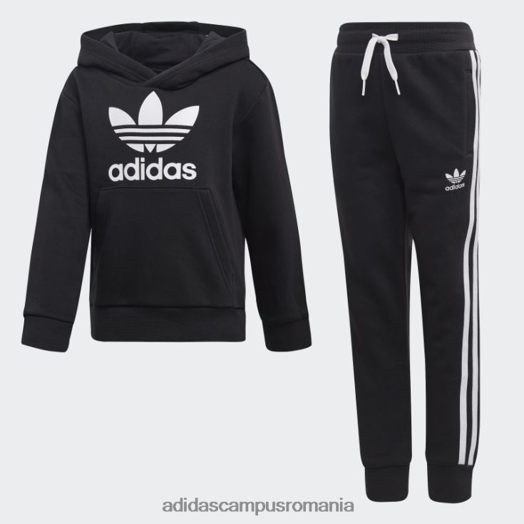 adidas campus romania set de hanorace trefoil negru copii alb negru J266N23442